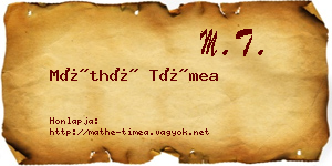 Máthé Tímea névjegykártya